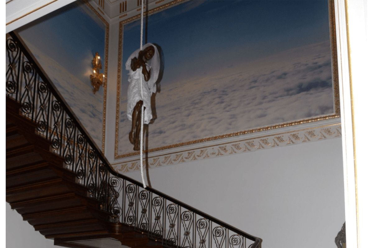 Bronze Bride Hanging from Stairwell